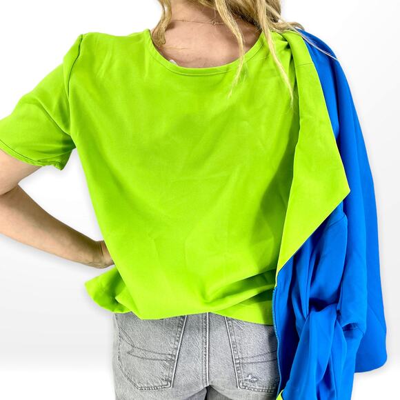 90s DRAPERS AND DAMONS Blue Green Matching Shirt Jacket Set - Picture 4 of 12